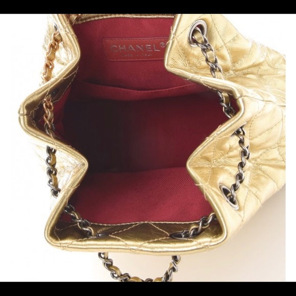 Chanel Metallic Gold Leather Small Gabrielle Backpack - Picture 10 of 11